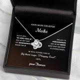 Gepersonaliseerde koppel-ketting S925 sterling zilver met zirkonia kristalsteen en verstelbare karabijnsluiting in – Motiv 7