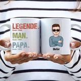 Gepersonaliseerde keramische mok Papa en Opa met custom namen en design, ideaal cadeau