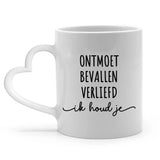 Personaliseerde keramieken mok voor koppels met illustratie en namen - Ik houd je design – Motiv 6