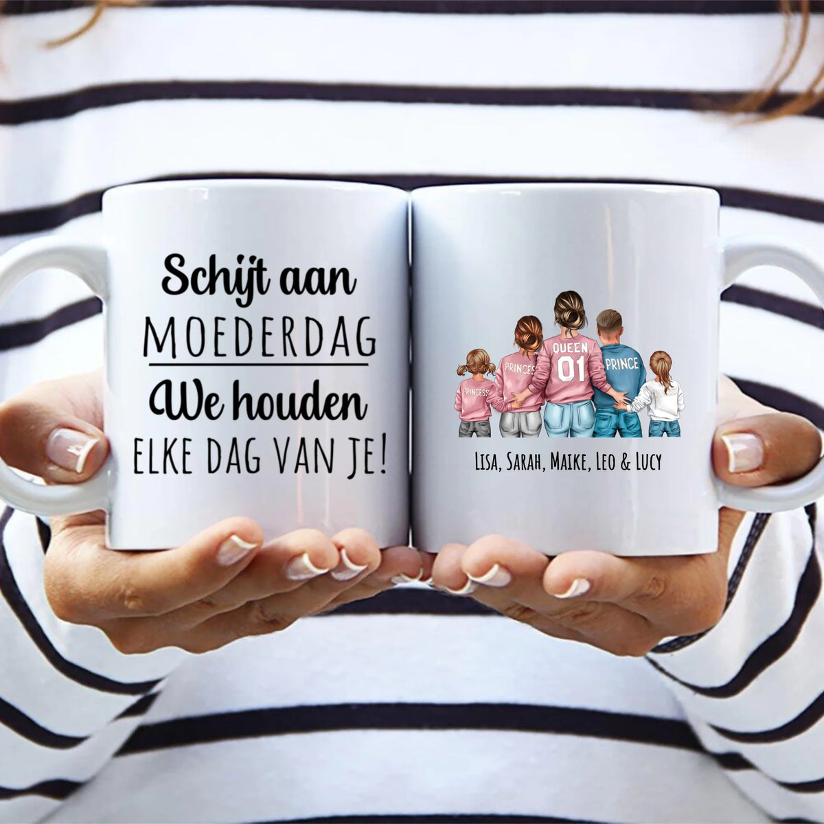Gepersonaliseerde keramieke mok mama met custom opdruk voor Moederdag