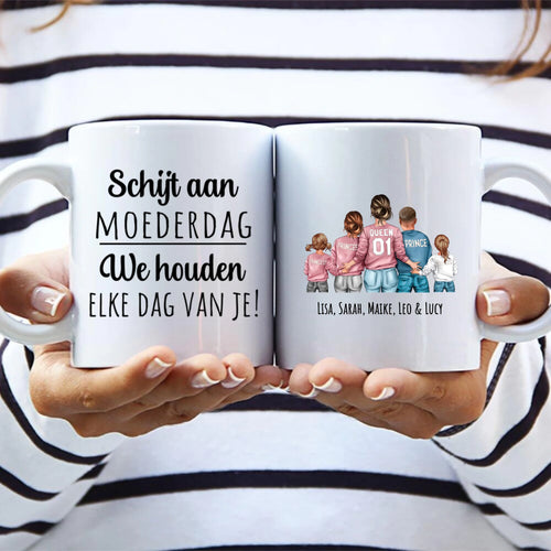 Gepersonaliseerde keramieke mok mama met custom opdruk voor Moederdag