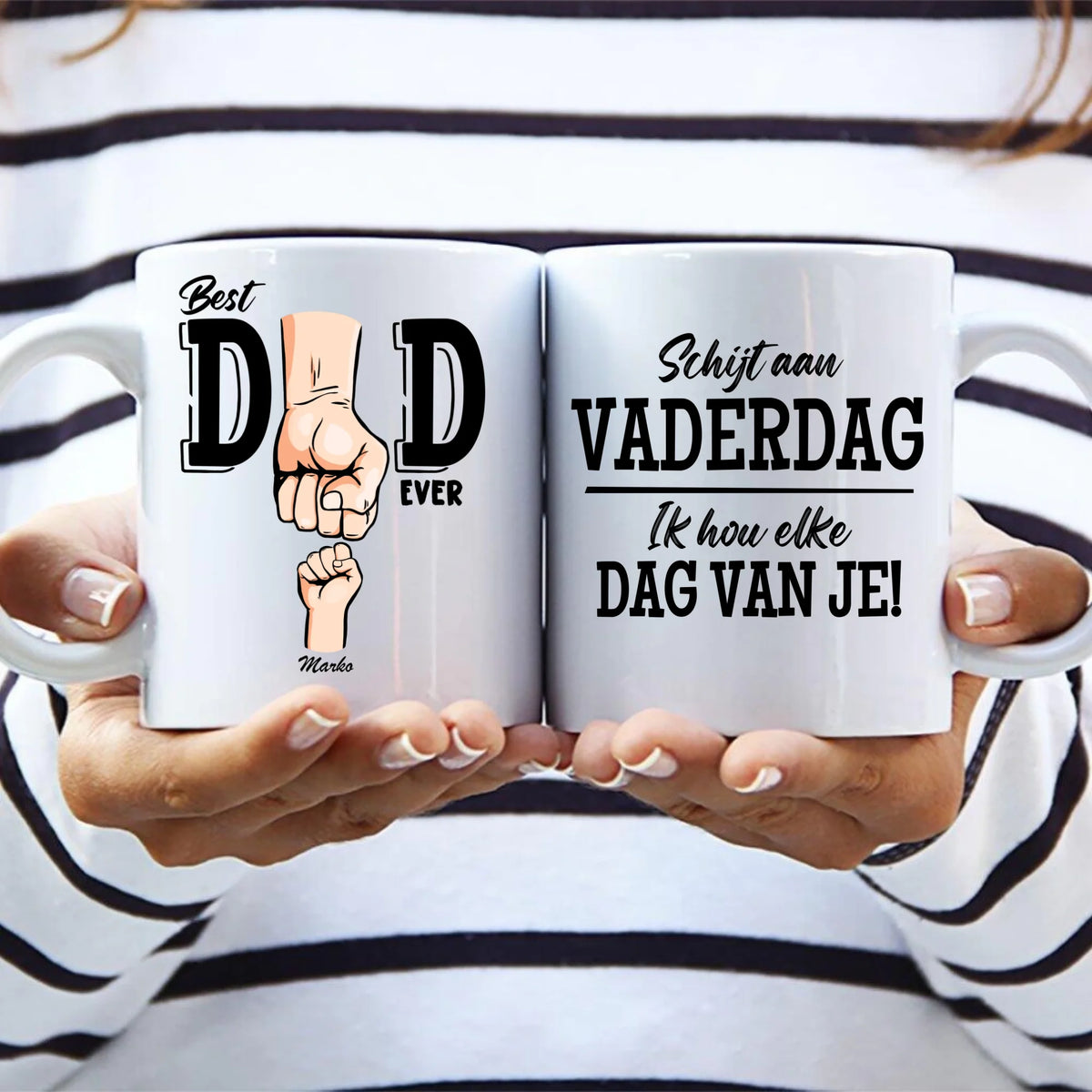 Beste Papa ter wereld mok – persoonlijke keramische tasse met eigen opdruk en haarscherpe print