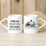 Witte mok met hartvormig oor en gepersonaliseerde naam – romantisch cadeau van Love & Faith