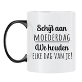 Witte keramische mok met persoonlijke opdruk en namen – Onze moeder design – Motiv 8