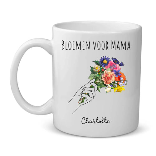 Keramische bloemen-mok voor Mama met persoonlijke opdruk en haarscherpe sublimatie-print – Motiv 2