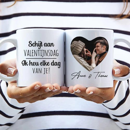Valentijnsdag koppel-mok van keramiek met persoonlijke opdruk en sublimatie-print