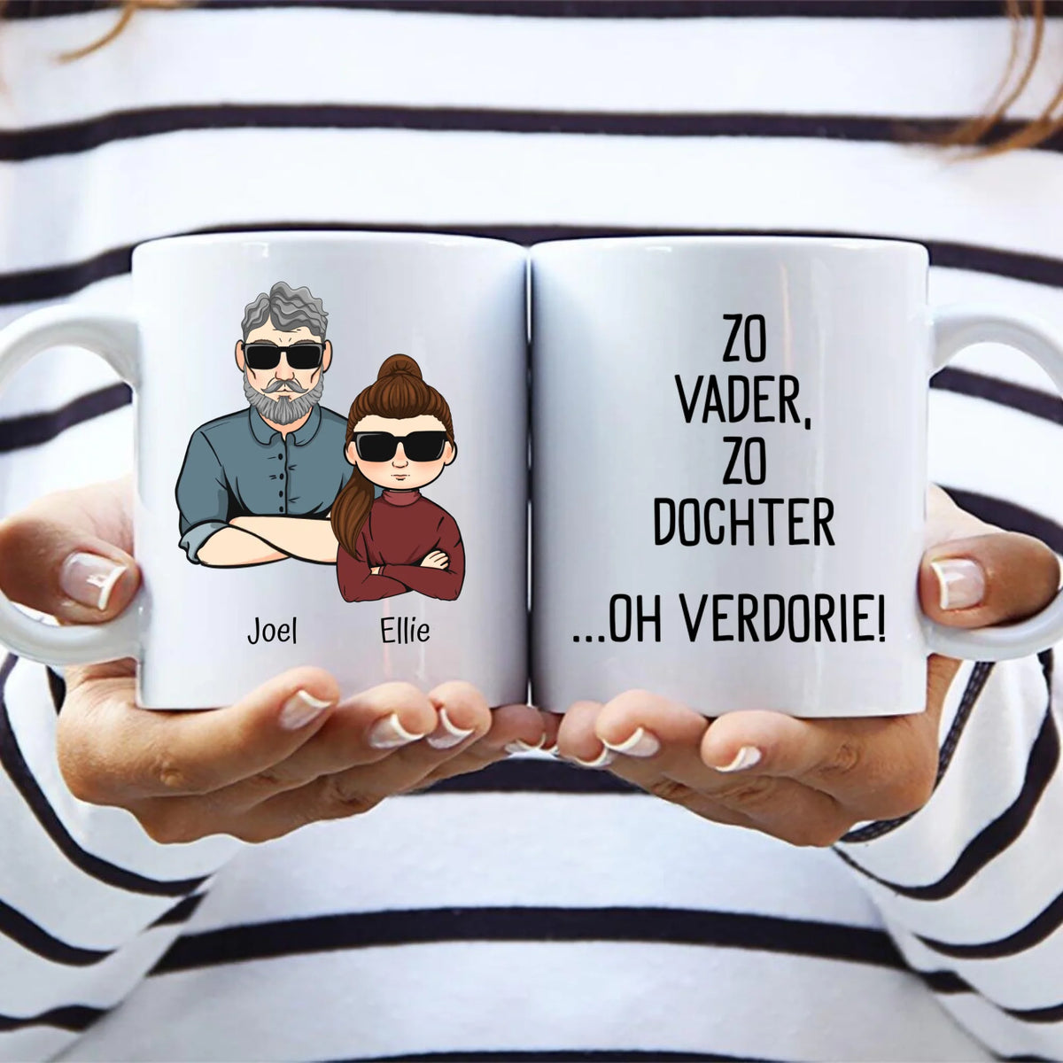 Persoonlijke keramische mok 'Zo vader...' met sublimatie-print voor ouders, ideaal cadeau