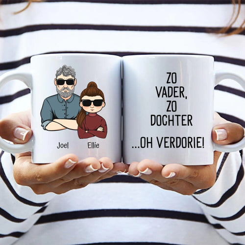 Persoonlijke keramische mok 'Zo vader...' met sublimatie-print voor ouders, ideaal cadeau
