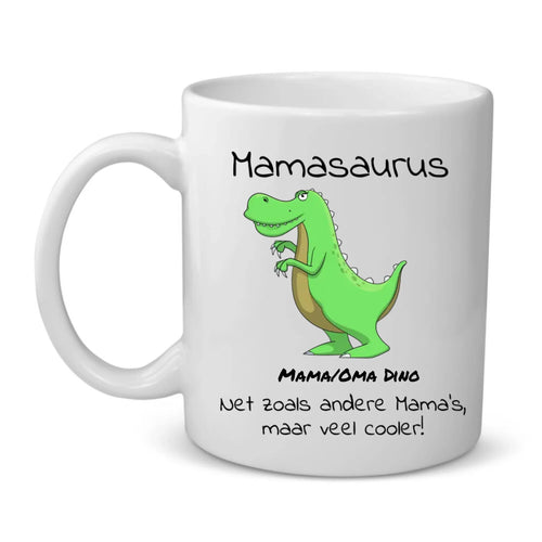 Persoonlijke Mamasaurus keramieken mok met custom opdruk voor mama – Motiv 2