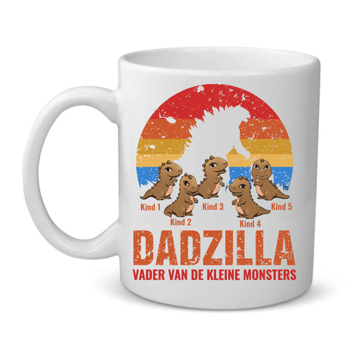 Dadzilla ouders-mok in keramiek met persoonlijke opdruk en haarscherpe print – Motiv 2