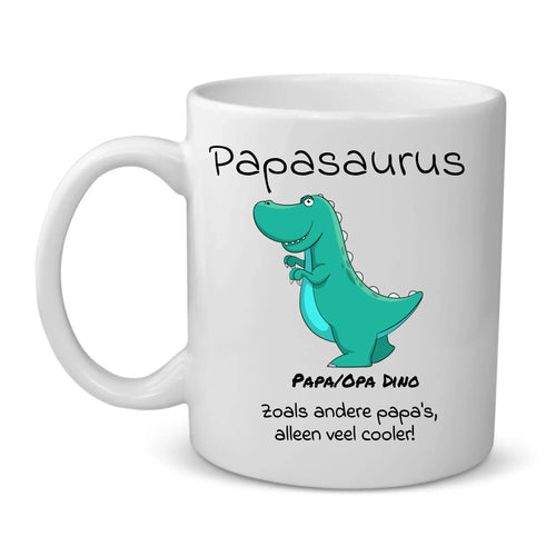 Papasaurus personaliseerbare keramieken mok voor papa met sublimatie-print – Motiv 2