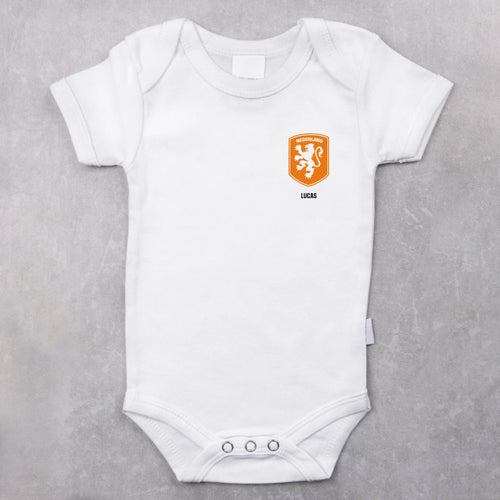 Gepersonaliseerde babyrompertje voetbal met drukknopen, 100% katoen – Motiv 2