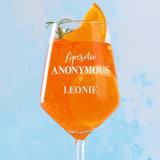 Gepersonaliseerd aperolglas met heldere print en zomerse design, 450 ml inhoud