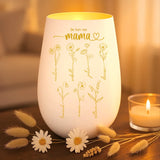 Persoonlijk cadeau - wit-goud windlicht met naamgravure - handgemaakt door Love & faith