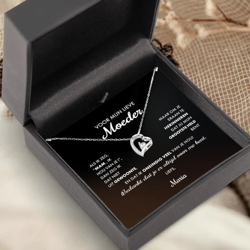 Ouders-ketting 'Lieve mama' met ingelegd naamselement, zilverkleurig design voor persoonlijke naamsgravure – Motief 2