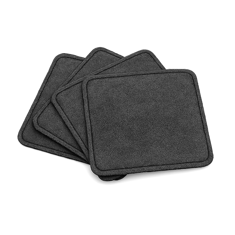 4 suede leder onderzetter